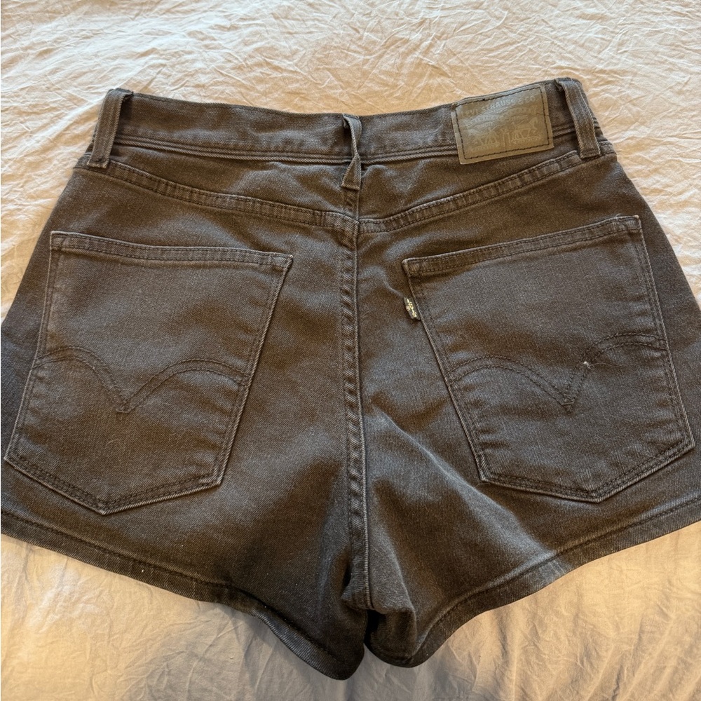 Levi’s High Waisted Black Denim Shorts